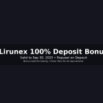 Lirunex 100% Deposit Bonus